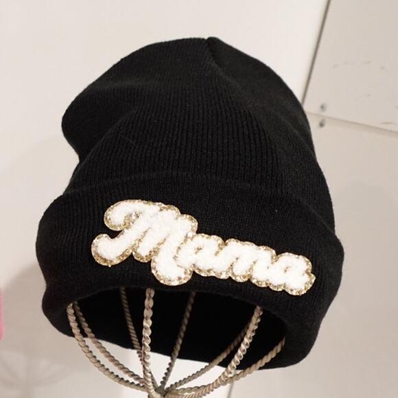Mama Black Beanie Cap NWT - Picture 3 of 3